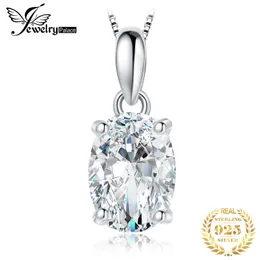 Jewelrypalace D Color 1Ct 2Ct Oval S925 Sterling Silver Prendant Necklace for Woman No Chain أصفر الورد الذهب مطلي 240102