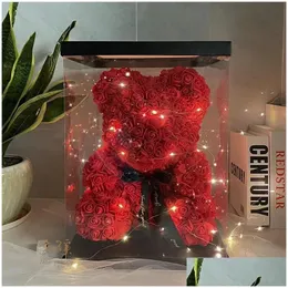 Animali di peluche ripieni all'ingrosso simpatico fiore di schiuma rosa orso giocattoli regalo di San Valentino gioco premio decorazione della stanza regali di consegna di goccia Dhda4