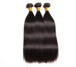 Hela klass 10A brasiliansk jungfru hårförlängning rakt mänskligt hår 100 obearbetade 3 buntar hårväv 95295459481801