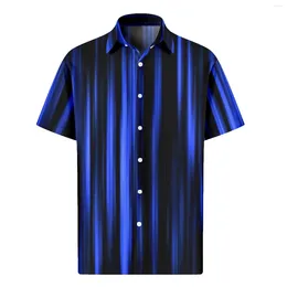 Herr t shirts hawaiian tropisk t-shirt för män 3d geometriska tryckta kort ärmblus strand semester camisa lös knapp upp toppar homme