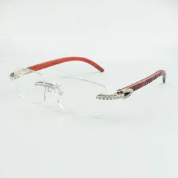 style high-end designers frame endlesses diamonds 3524012 for men women natural tiger wooden glasses size 55-18-135mm