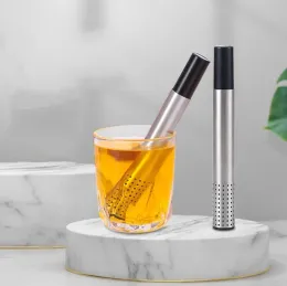 Infusore per tè in acciaio inossidabile Colino per tè Stick Pipe Design Teaware Filtro per tè portatile Filtri a foglia sfusa BJ