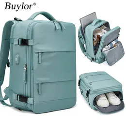 Buylor Womens Travel Backpack Large Capacity MultiFunction Suitcase USB Charging Schoolbag Short Distance Luggage Bags Mochila 240103