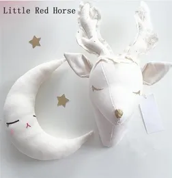 Deer Head Wall Decor Baby Kids Bedroom 3D Decorative Animal Heads Wall Hanging Artwork White Reindeer Head Stuffed Toys for Childr2045825