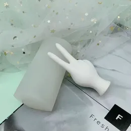 Moldes de cozimento 3D V-em forma de dedo molde de silicone DIY vela gesso resina molde bolo decoração acessórios fazendo kit