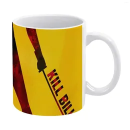 أكواب "Kill Bill White Mug Coffee 330ml Ceramic Home Milk Cups and Travel Gift for Friends Killbill Vintage