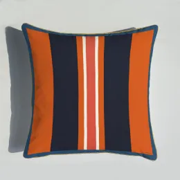 45 * 45 cm Orange Series kudde omslag med hästblomma tryckkudde, hemstol, soffa dekoration, fyrkantig kudde