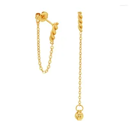 Stud Earrings Waterproof 18K Gold Plated Stainless Steel Geometric Chain Tassel Twisted For Women Regalo De Joyas Para Mujeres
