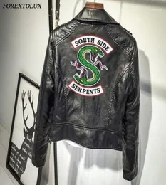 Women039S Jackets 여성 Riverdale Serpents Faux Leather Crop Top Southside Snake Pink Black Pu Streetwear Fall Zipper Coat15179682