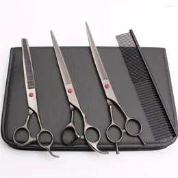 4Pcs 8" Customized Logo 440C Hairdresser For Dog Pets Flur Clipping Shear Grooming-for-dog Professional Hair Scissors