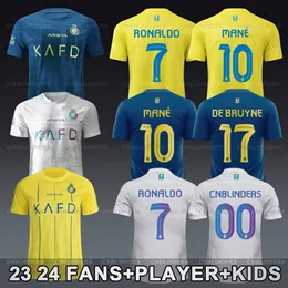 2023 24 Al Nassr Jersey Ronaldo Marcelo Brozovic Mane Home Away Third Youth Kid Kits Uniforme Camisa de Futebol Otavio Aymeric Laporte Seko Fofana De Bruyne