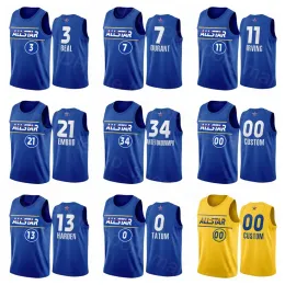 Maglia da basket personalizzata uomo donna giovanile All-Star Giannis''Antetokounmpo''34 Kyrie Irving 11 James Harden 13 Bradley Beal 3 Kevin Durant 7 Joel Embiid Jayson Tatum 0