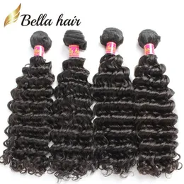 Wefts Bella Hair Malaysian Deep Wave 1026inch 100% Remy Virgin Human Hair Extension Weft Natural Color 3/4 조각 Instagram Hot