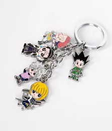 Anime x chaveiro gon killua zoldyck kurapika hisoka figuras de metal chaveiros para mulheres e homens moda carro chaveiro2857619