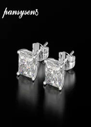 Pansysen Classic 6mm 7mm 8mm Square Created Moissanite Wedding Engagement Stud Earrings for Women 925 Silver Fine Jewelry Gifts4100370