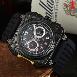 2021 Cinco puntadas Relojes para hombre de lujo Todo el trabajo de dial Reloj de cuarzo Top Brand Cinturón de goma Relogio Hombres Accesorios de moda High Quali2596