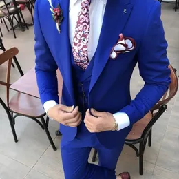 Suits 2022 Classic Navy Blue One Button Formal Prom Suits Wedding Suits 3 Pieces (Jacket+Pant+Vest) Traje de Novio Para Boda