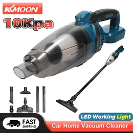Kkmoon carro aspirador de pó sem fio 10kpa alta potência espanador ar casa carro duplo uso portátil recarregável ventilador ar 240104