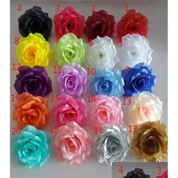 Decorative Flowers Wreaths 100Pcs 10Cm Artificial Rose Flower Arch Christmas Wedding Decoration Kissing Ball Making Gold Sier Whit Dhlxi