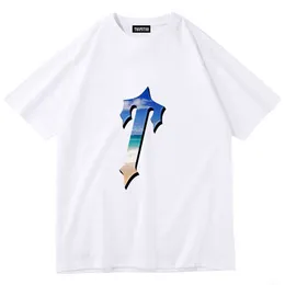 Elegante designer de luxo homem camisa carta de alta qualidade TRAPSTAR camisas de manga curta popular novo mens t casual algodão marca cor off white 2N0L