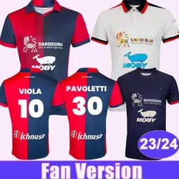 2023 24 Cagliari Calcio Obert Mens Soccer JerseysNandez Viola Lapadula Zappa Home Away Football Shird半袖ユニフォーム