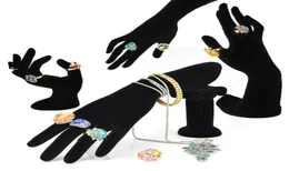 Hand Shaped Ring Stand Bracelet Holder Bangle Rack Jewelry Display Rings Shelf Black Velvet Female Mannequin Hand41706539392849