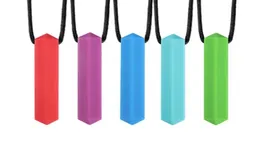 Ciuccio per bambini in 8 colori Collana da masticare Ciondolo per dentizione in silicone Commestibile per bambini autistici Mom1289854