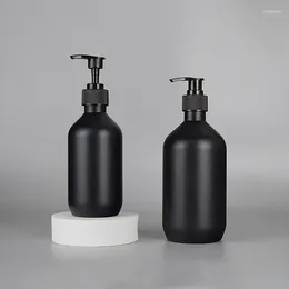 액체 비누 디스펜서 욕실 펌프 샤워 병 매트 액세서리 컨디셔너 블랙 샴푸 300/500ml 빈 보충 가능한 로션