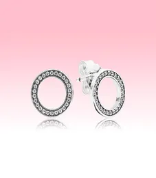 Orecchini a bottone con cerchio scintillante Gioielli da donna in argento sterling 925 con scatola originale per set di orecchini a cerchio con diamanti CZ5004125