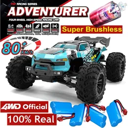 Car Electricrc Car 4WD RC 4x4 Off Road Drift Racing 50 eller 80kmh Super Brushless High Speed ​​R Waterproof Truck Remote Control Toy Kids