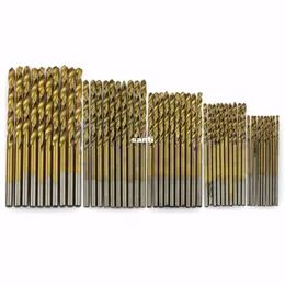 Brocas 50 Pçs / lote Titânio Revestido Hss Broca de Aço de Alta Velocidade Conjunto Ferramenta 1 / 1.5 / 2 / 2.5 / M Xb1 Drop Delivery Ferramentas de Jardim Doméstico Power Dh5Em