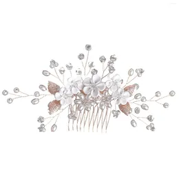 Haarspangen, sanfte Tiara, Kamm, Gabel, Kopfschmuck aus Legierung mit weißen Blumen für Brautjungfer, Hochzeit, Dating, Einkaufen