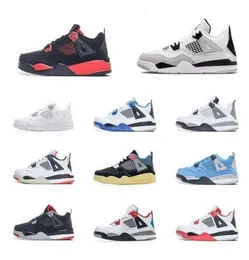 2024 Jumpman 4s Boys 4 Toddler Sneakers Kids Shoes Shoes Cool Red Red Thunder University Blue Basketball Shoe Black Cat Designer Military Baby 26-35