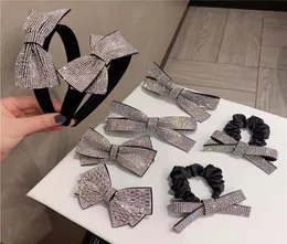 Hair Accessories Super Shiny Luxury Colorful Rhinestone Bow Hairpins Designer Hairbands For Women Girls Head Hoop Band4484824