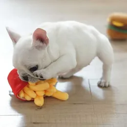 犬のおもちゃを噛む柔らかい犬のおもちゃぬいぐるみペット犬のおもちゃ犬ハンバガー子犬食器音
