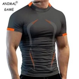 Summer Gym Breathable T Shirt Men Quick Drying Jogging TShirt Men Training Tees Fitness Tops Running T-shirt 240103