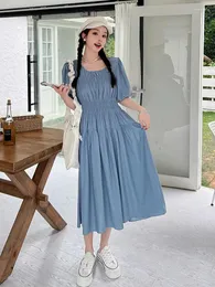 Sukienki imprezowe 2024 Panie Summer Korean Fashion Sukienka Vestidos szata Elbise luźna maxi z krótkim rękawem w rozmiarze