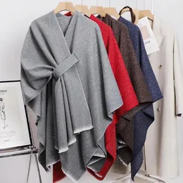 الأوشحة الحرارية شال وشاح النساء الرقبة دافئ للمرأة الخريف الشتاء سميكة الدفء الرجعية cardigan cape