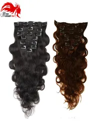 Hannah Brazilian Clip in Human Hair Extensions Body Wave Clip INS 흑인 여성 7 피스 세트 Extension 5878935에서 브라질 헤어 클립