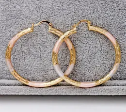 Hoop Huggie Fashion Bohemian Big Earrings For Women039s Earring Gold Filled Pink Round Circle Wedding Jewelry4768924