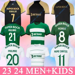 Sporting CP 22 2023 2024 Lisboa Futbol Formaları Lizbon Özel Coates Mathieu Jovane Sarabia Vietto 23 Spor Clume De Futbol Gömlek Erkek Çocuk Kiti Maillot Üçüncü Uzakta