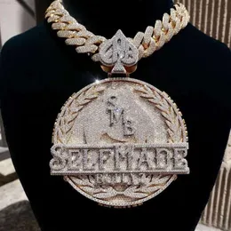 Kedjor Inledande Iced Factory Out Jewelry Gold Plated VVS Moissanite Diamonds Cuban Chain 3D Custom Name Hip Hop Letter Pendant