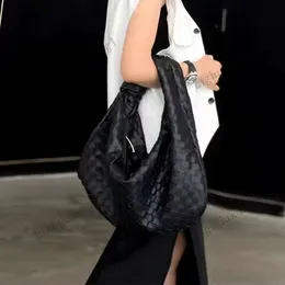 Märke jodie väska vävd stor vävd handväska kvinnor designer jodie mjuk får läder tyg handväskor damer nit axel väska hög kvalitet 50 cm totes