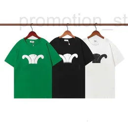 Homens camisetas designer Celi Arc de Triomphe T-shirt verde de manga curta para homens nicho verão desgaste nova carta impressa em torno do pescoço meia camiseta top X098