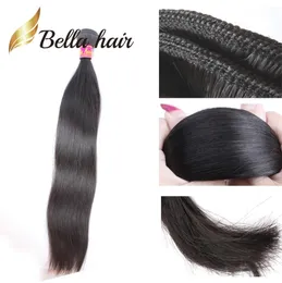 Bella Top Quality 11a برازيلي برازيلي الخام البكر البشري الحزم المستقيمة غير المجهزة سميكة كاملة 1pc امتدادات نسج الشعر يمكن أن مصبوغ T1149814