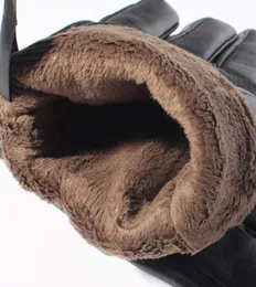 FashionWinter Gloves Men Genuine Leather Gloves Touch Screen Real Sheepskin Black Warm Driving Gloves Mittens New Arrival Gsm050 4234499