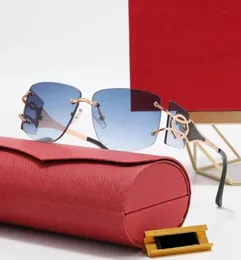 Eenvoudige luxe mode zonnebrilmonturen voor mannen en vrouwen frameloos met zijschermen bril gradiënt lenzen modeshow persona6462541
