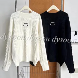 Women Pullover Sweater Embroidery Style Size SML Black White 2 Colors With Dust Bag 25848