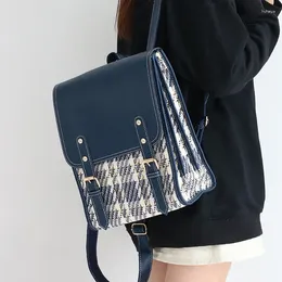 Zaino per donna unisex ragazza uomo scozzese borsa a tracolla scuola stile britannico studenti abiti moda zaini versatili per pendolari