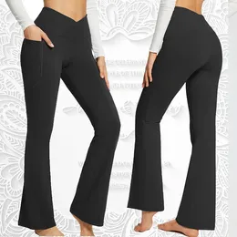 Pantalons pour femmes printemps été mode couleur unie décontracté mince pied large Yoga Fitness pour les femmes pantalons